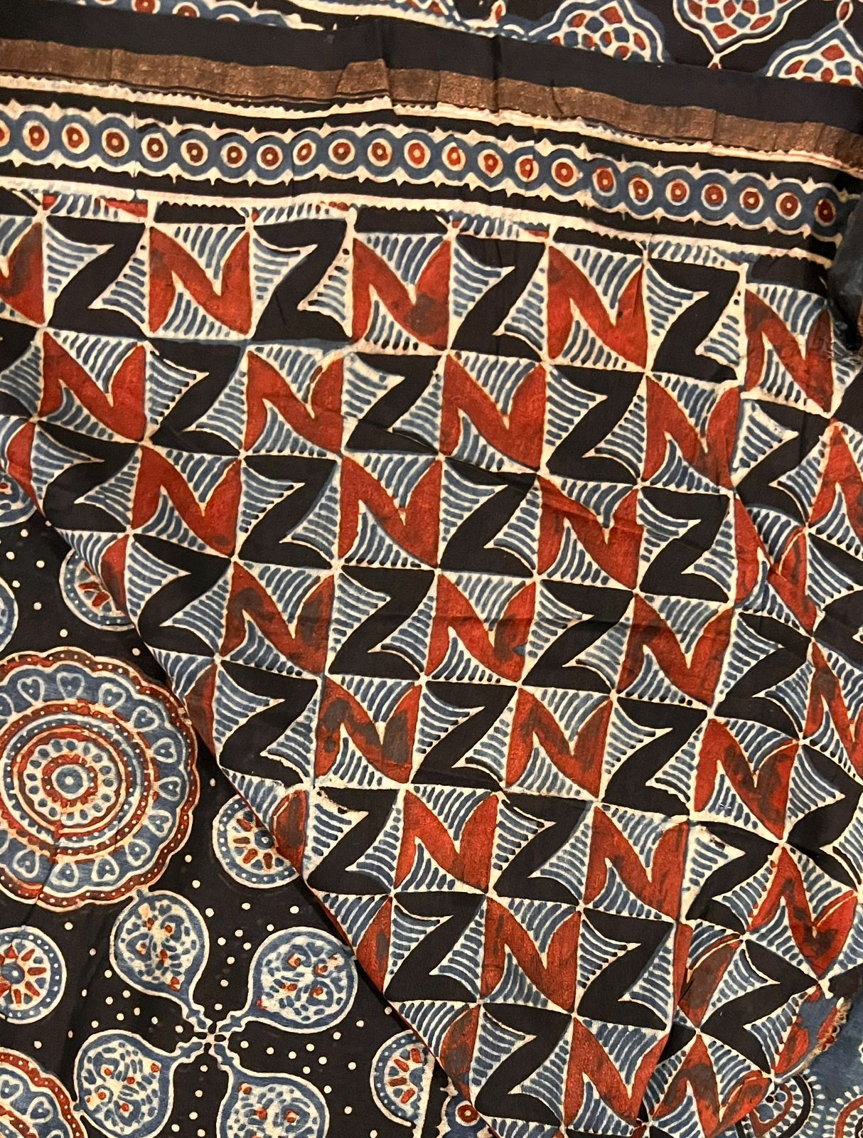 AJRAKH CHANDERI SILK SAREE