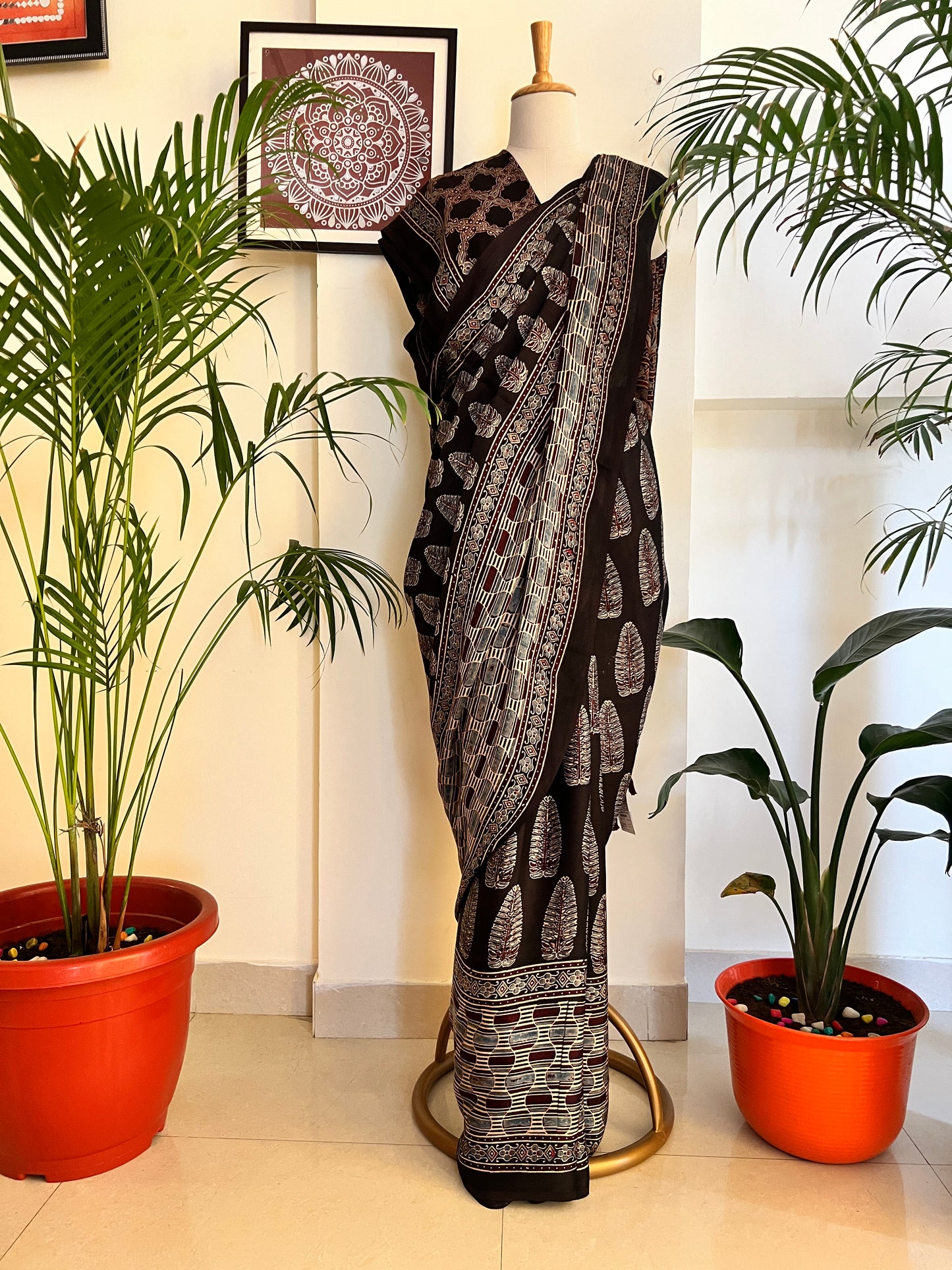 AJRAKH MODAL SILK SAREE