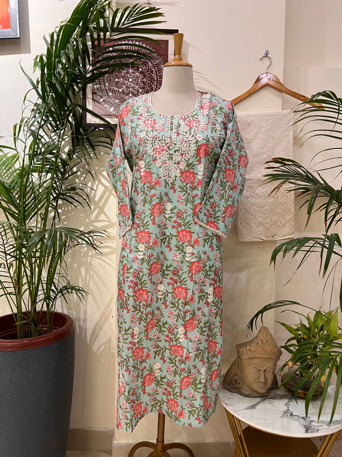 COTTON BLOCK PRINT KURTIE