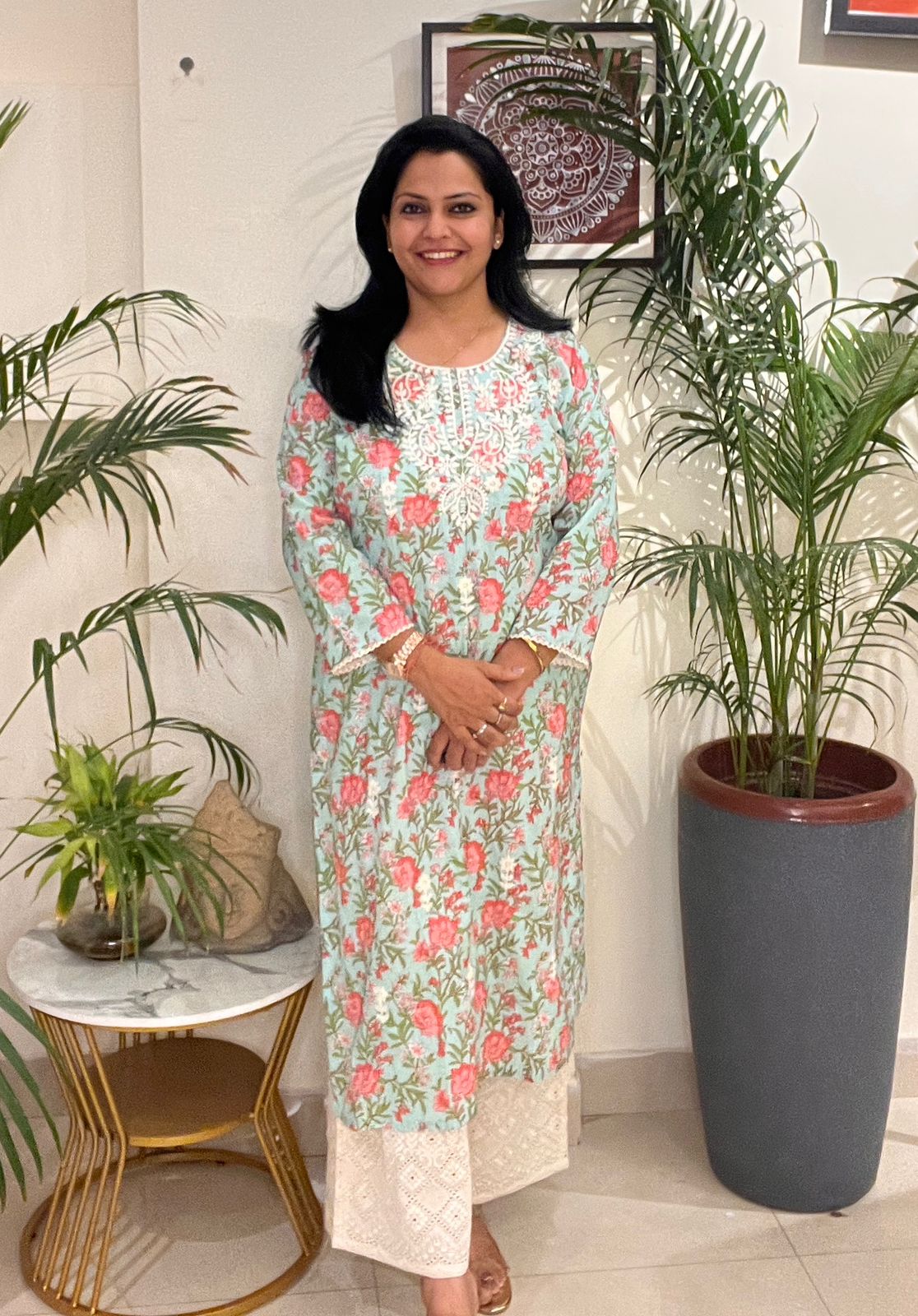 COTTON BLOCK PRINT KURTIE