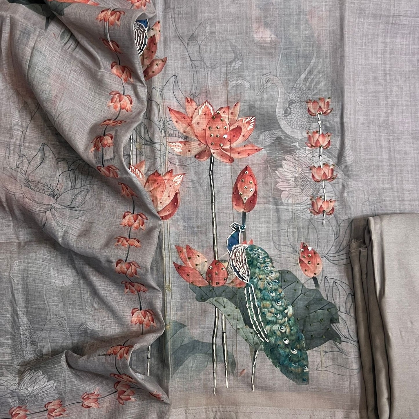 SEMI LINEN THREE PIECE SET