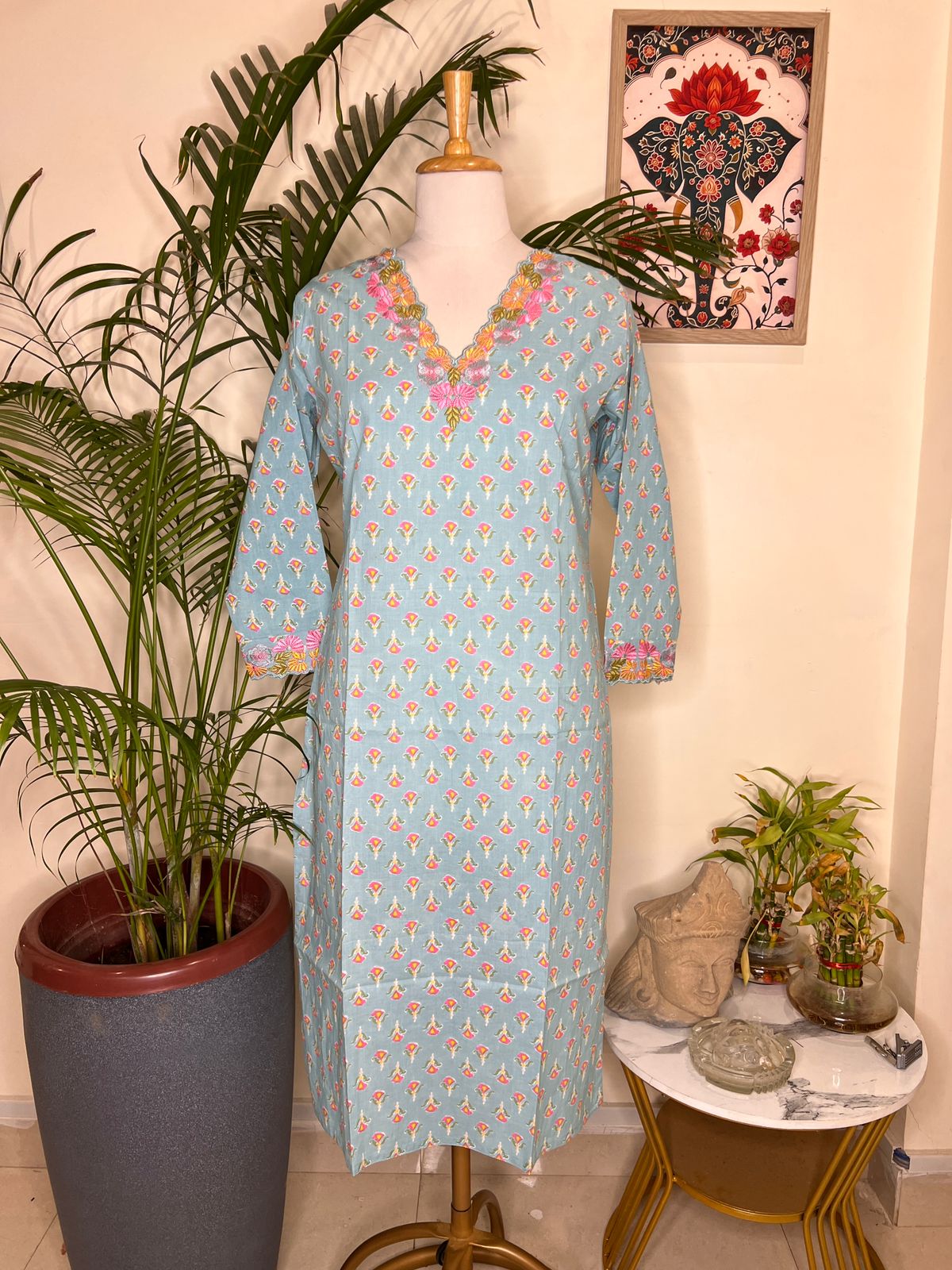 COTTON BLOCK PRINT KURTI