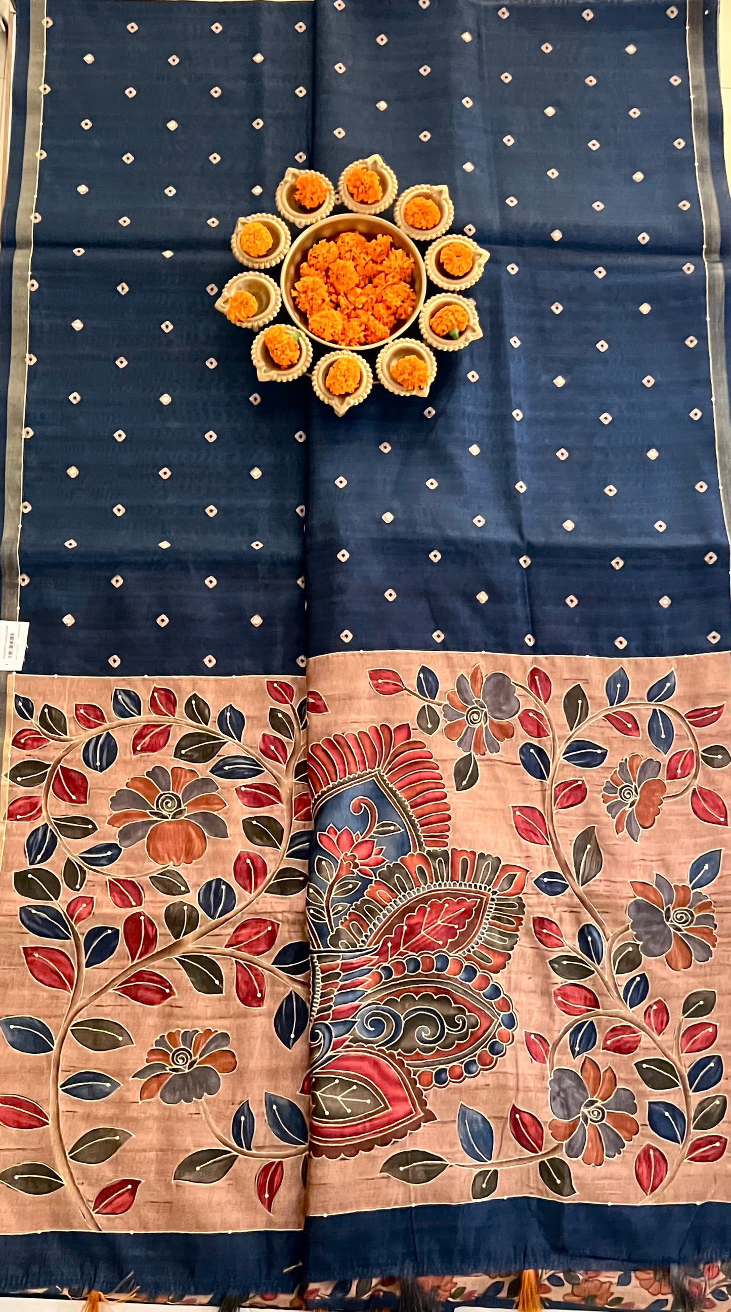 SEMI TUSSER BANDHANI SAREE