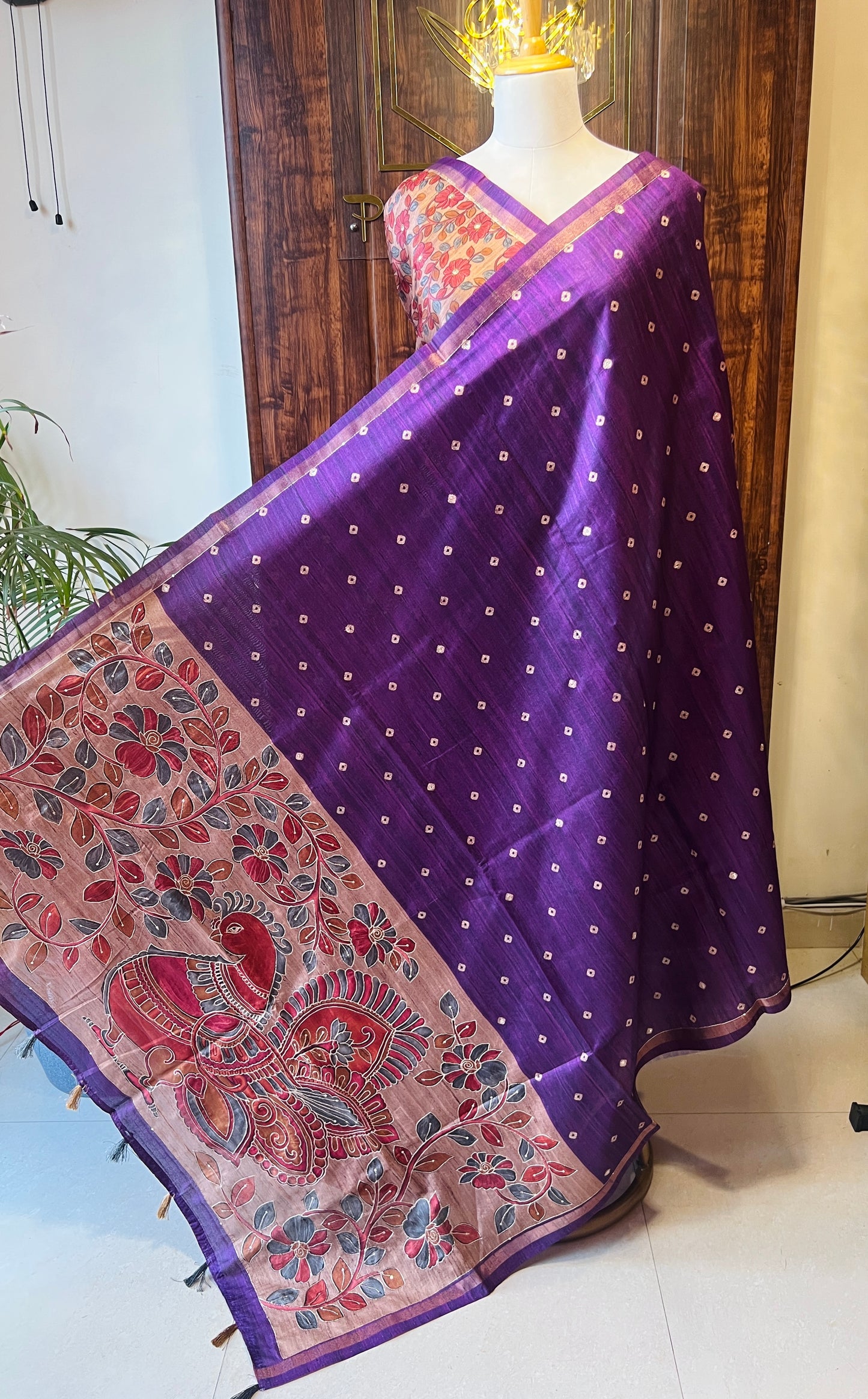 SEMI TUSSER BANDHANI SAREE