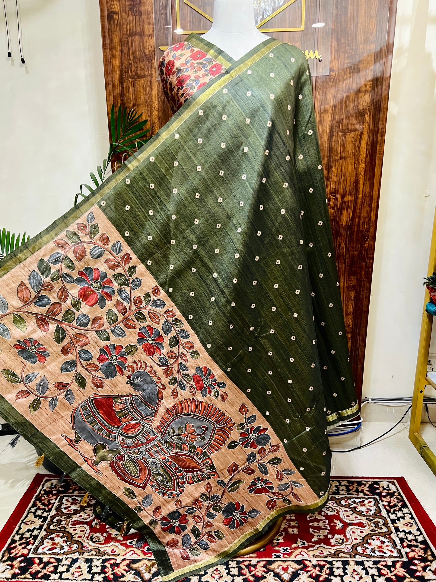 SEMI TUSSER BANDHANI SAREE