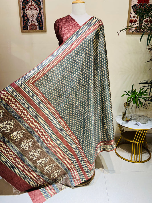 SEMI TUSSER SAREE (PH4453)