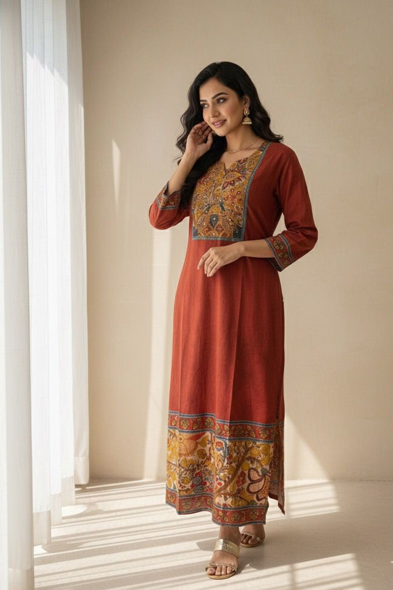 COTTON KALAMKARI KURTI (PH5143)