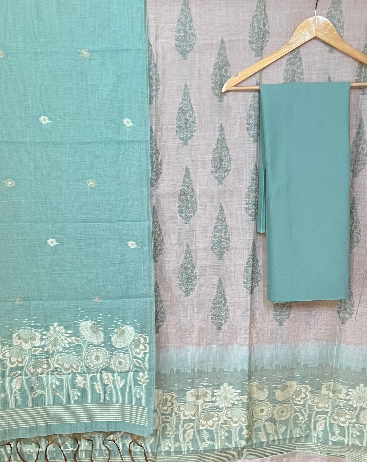 SLUB CHANDERI SUIT (PH7427)