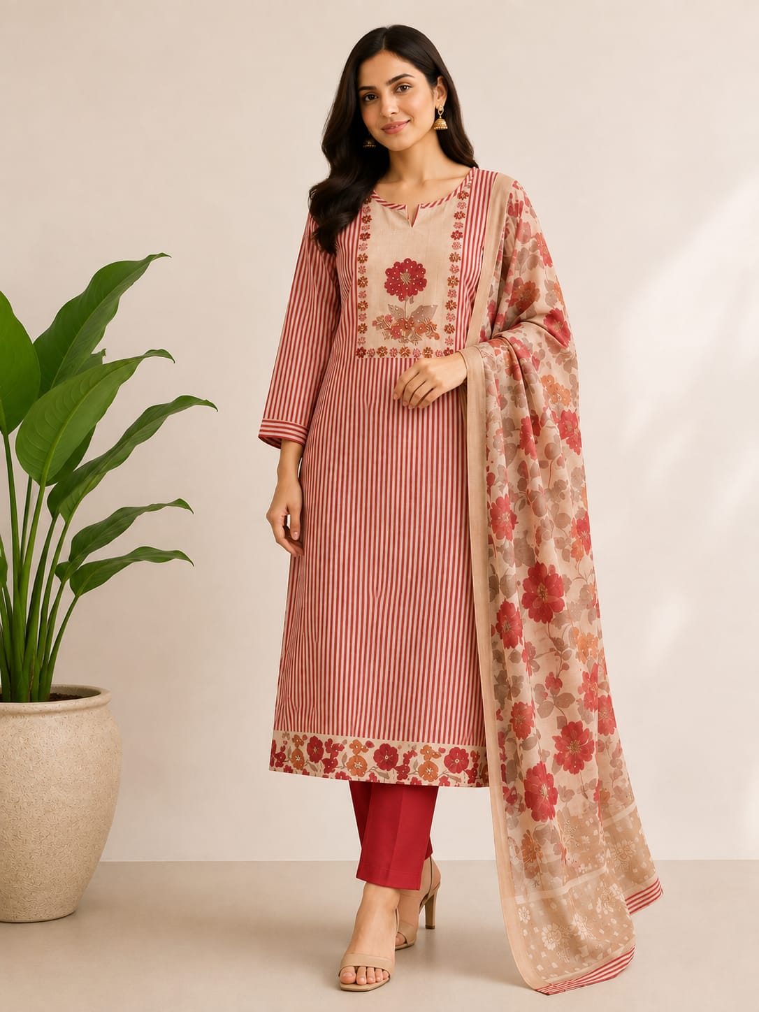 SLUB CHANDERI SUIT (PH9014)