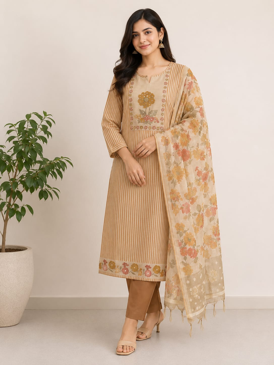 SLUB CHANDERI SUIT (PH9018)