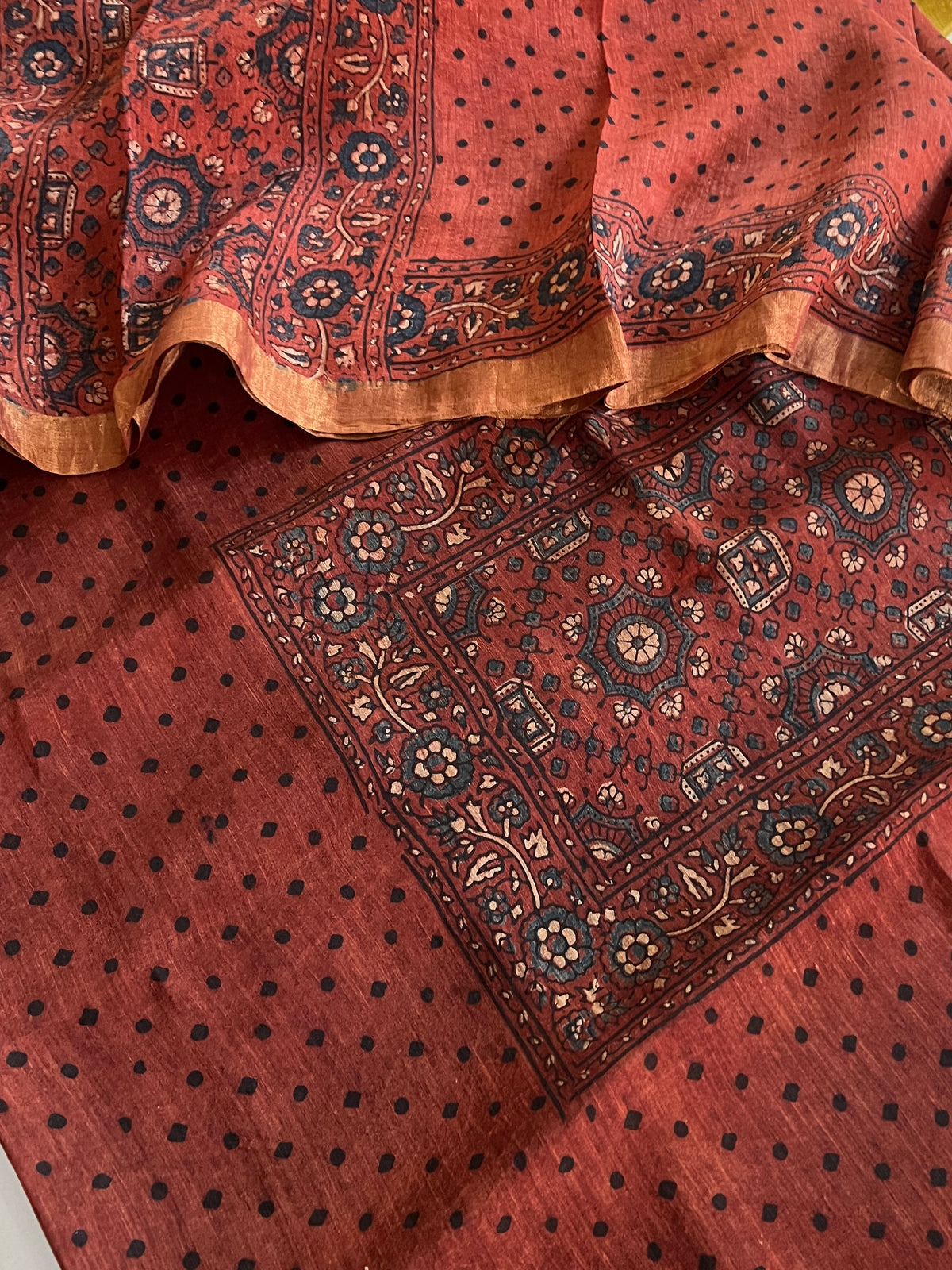 AJRAKH LINEN SILK SUIT (PH9593)