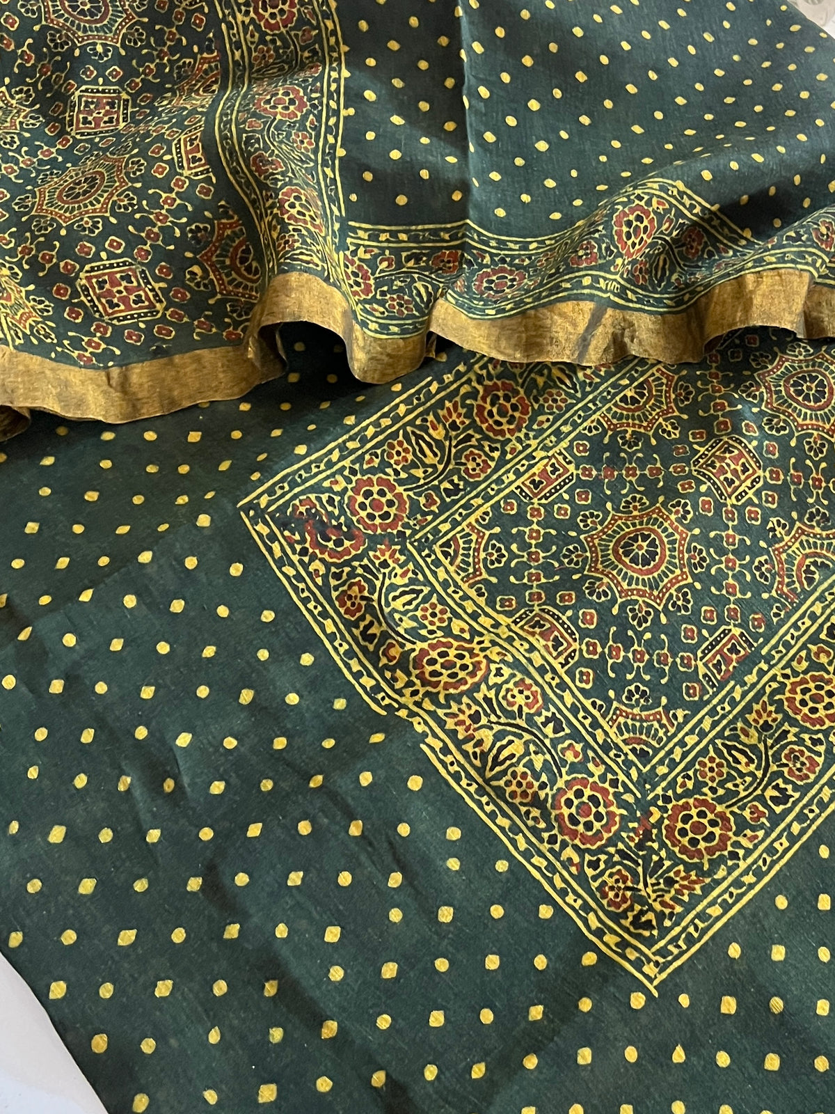 AJRAKH LINEN SILK SUIT (PH9595)