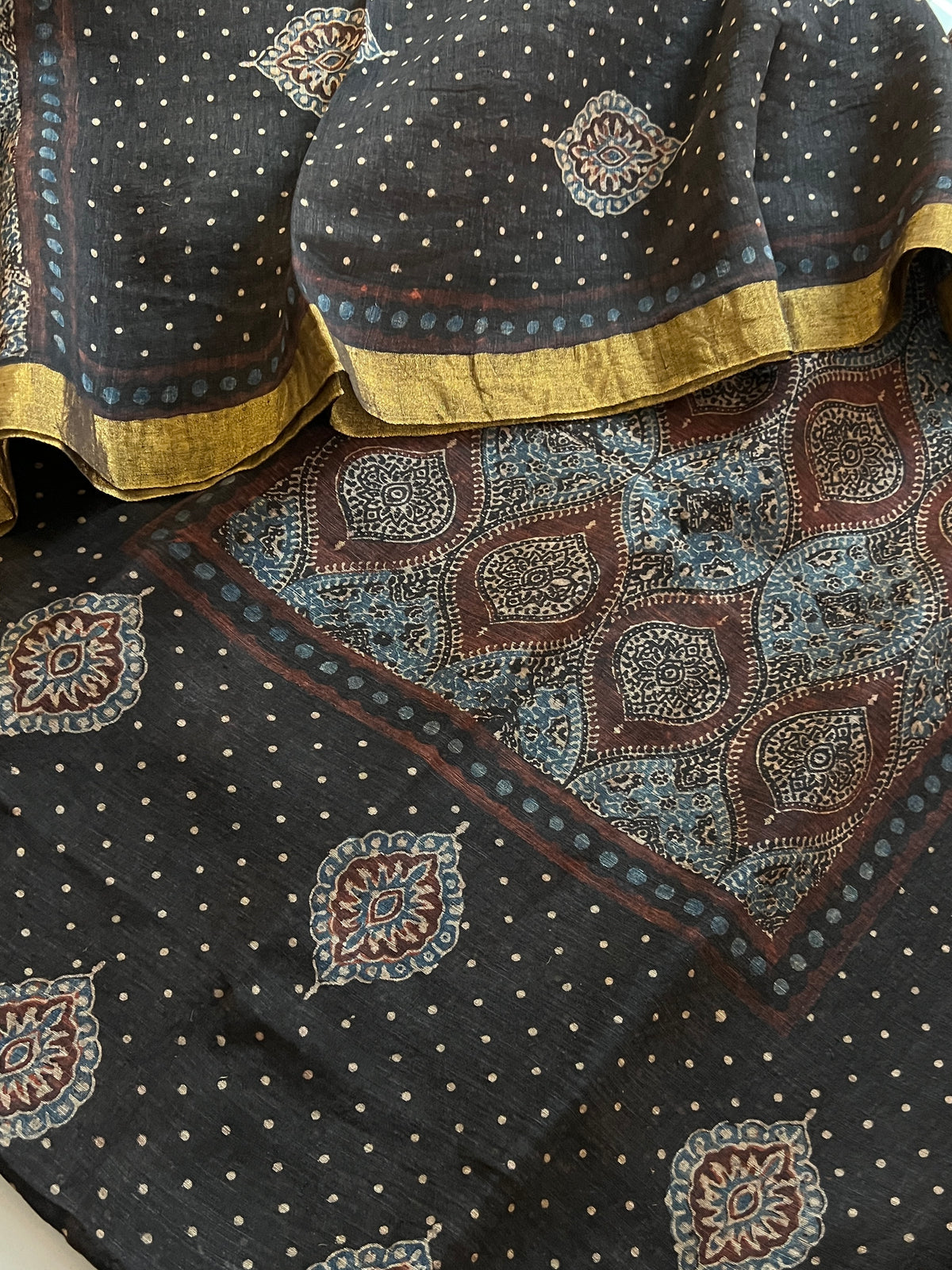 AJRAKH LINEN SILK SUIT (PH9598)