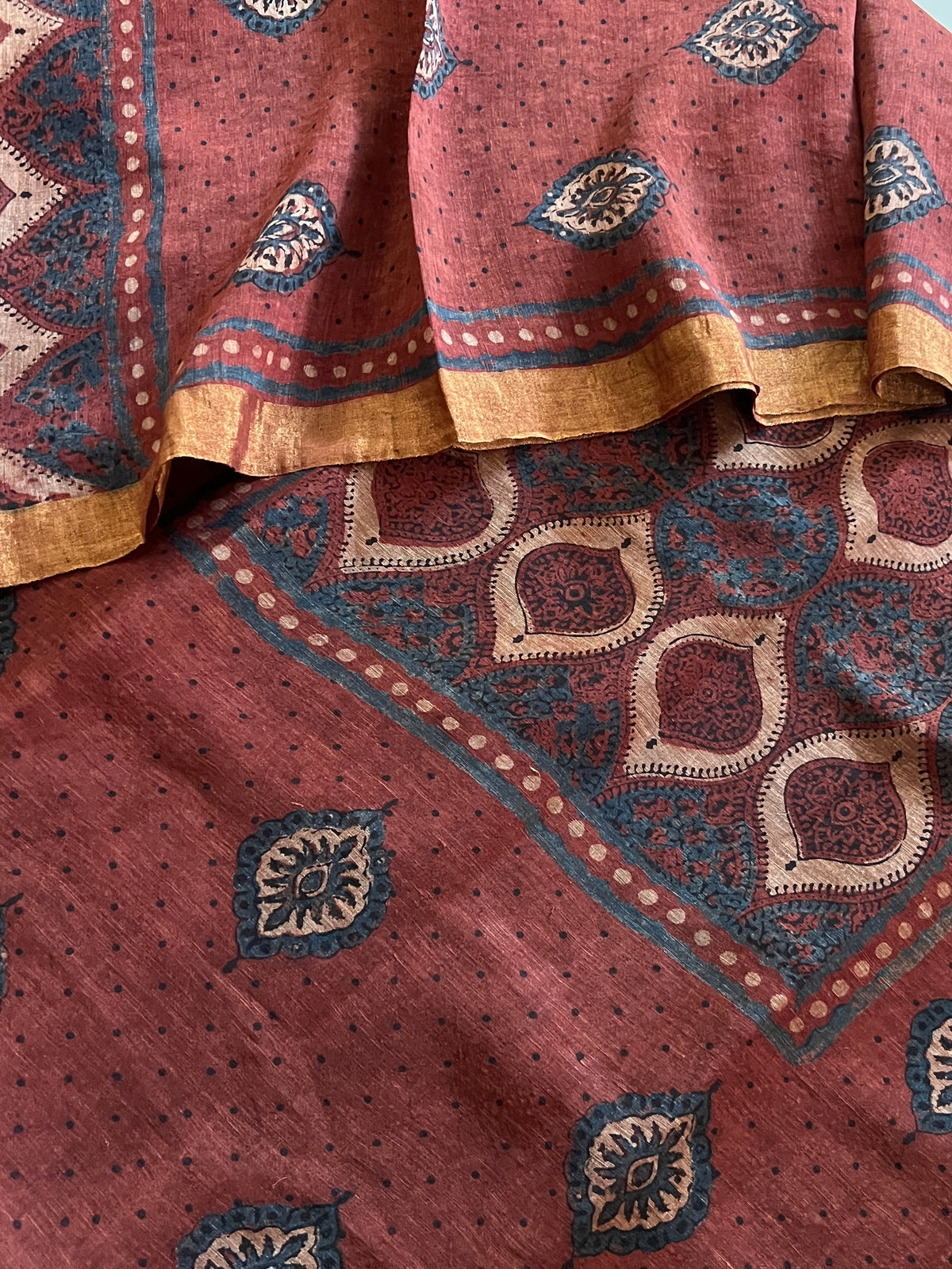 AJRAKH LINEN SILK SUIT (PH9599)