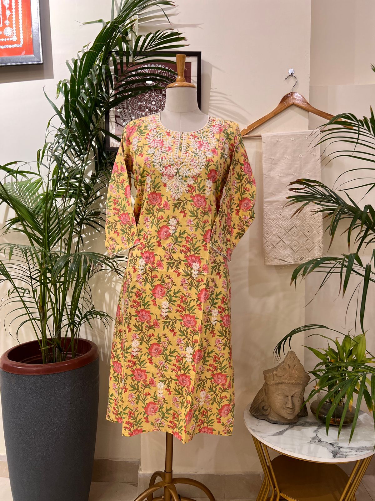 COTTON BLOCK PRINT KURTIE