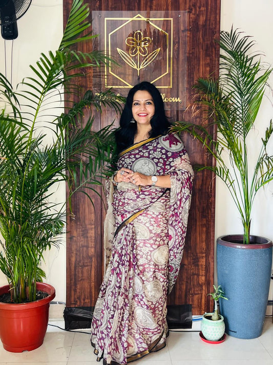 KOTA DORIYA KALAMKARI PRINT SAREE