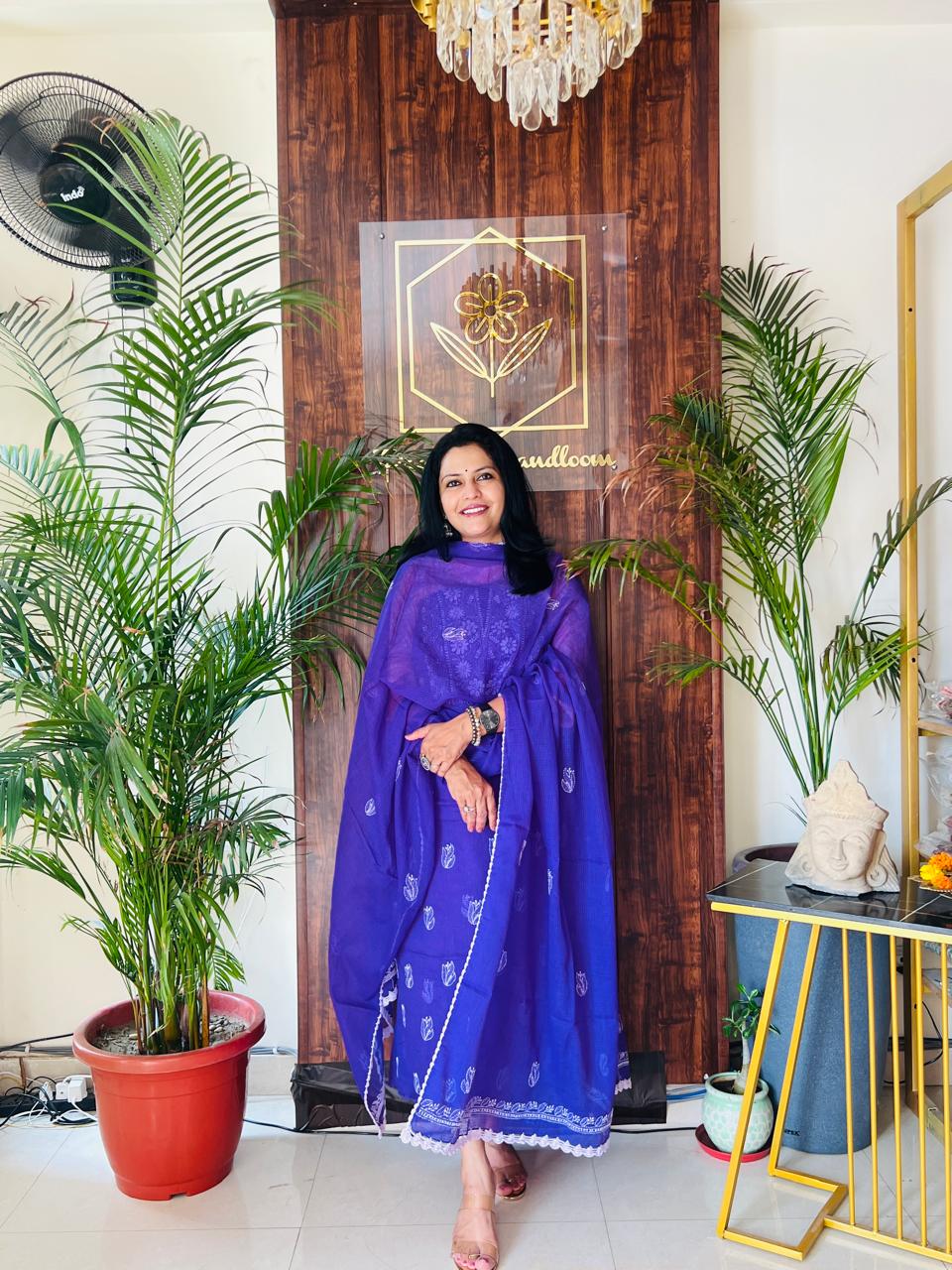 CHIKANKARI KURTA WITH DUPATTA