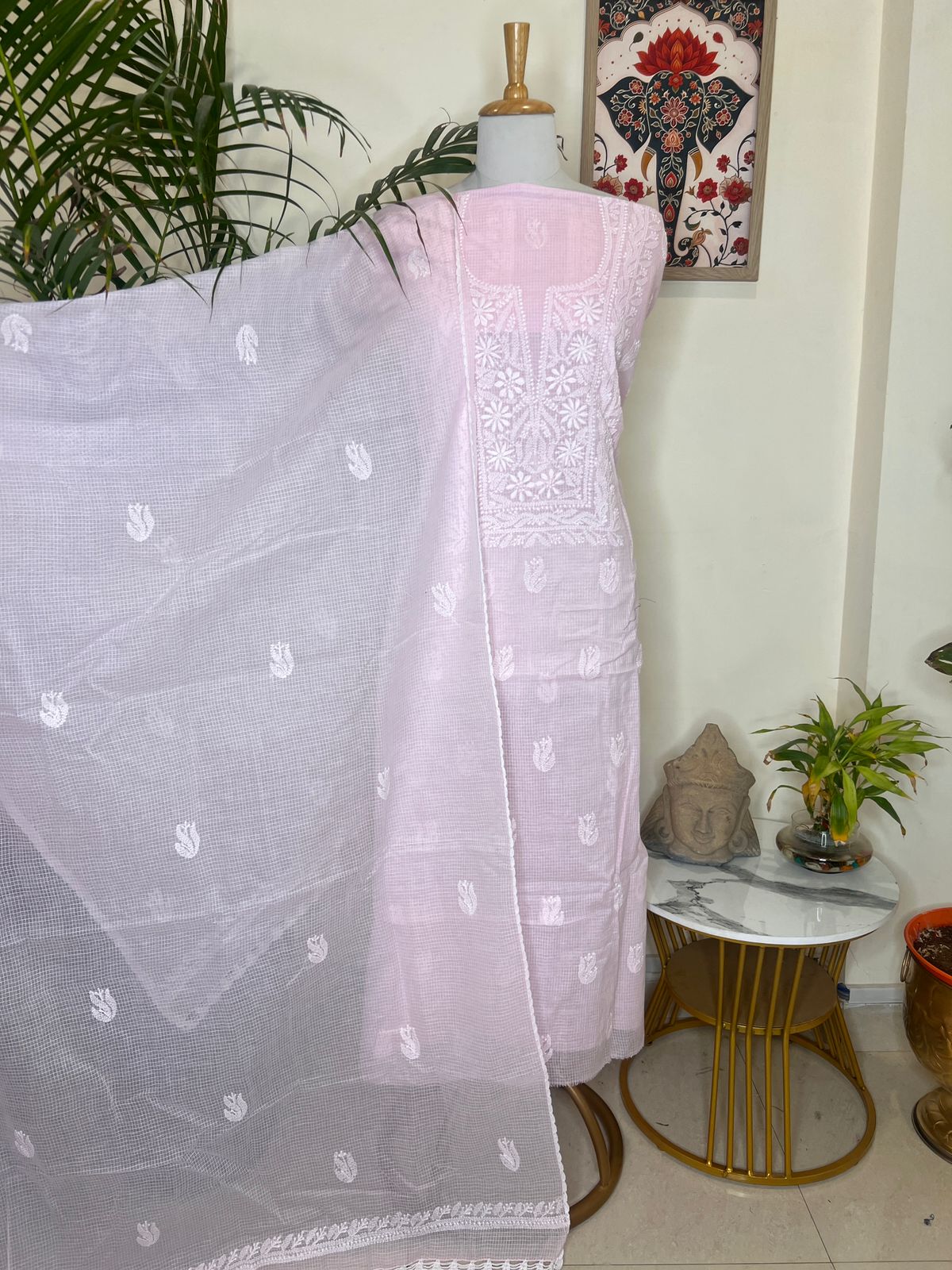 CHIKANKARI KURTA WITH DUPATTA