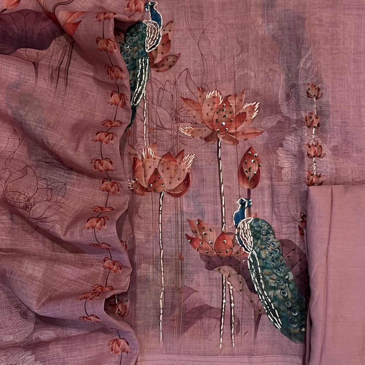 SEMI LINEN THREE PIECE SET