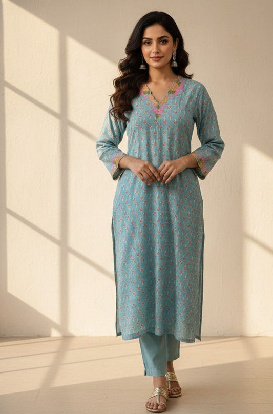 COTTON BLOCK PRINT KURTI