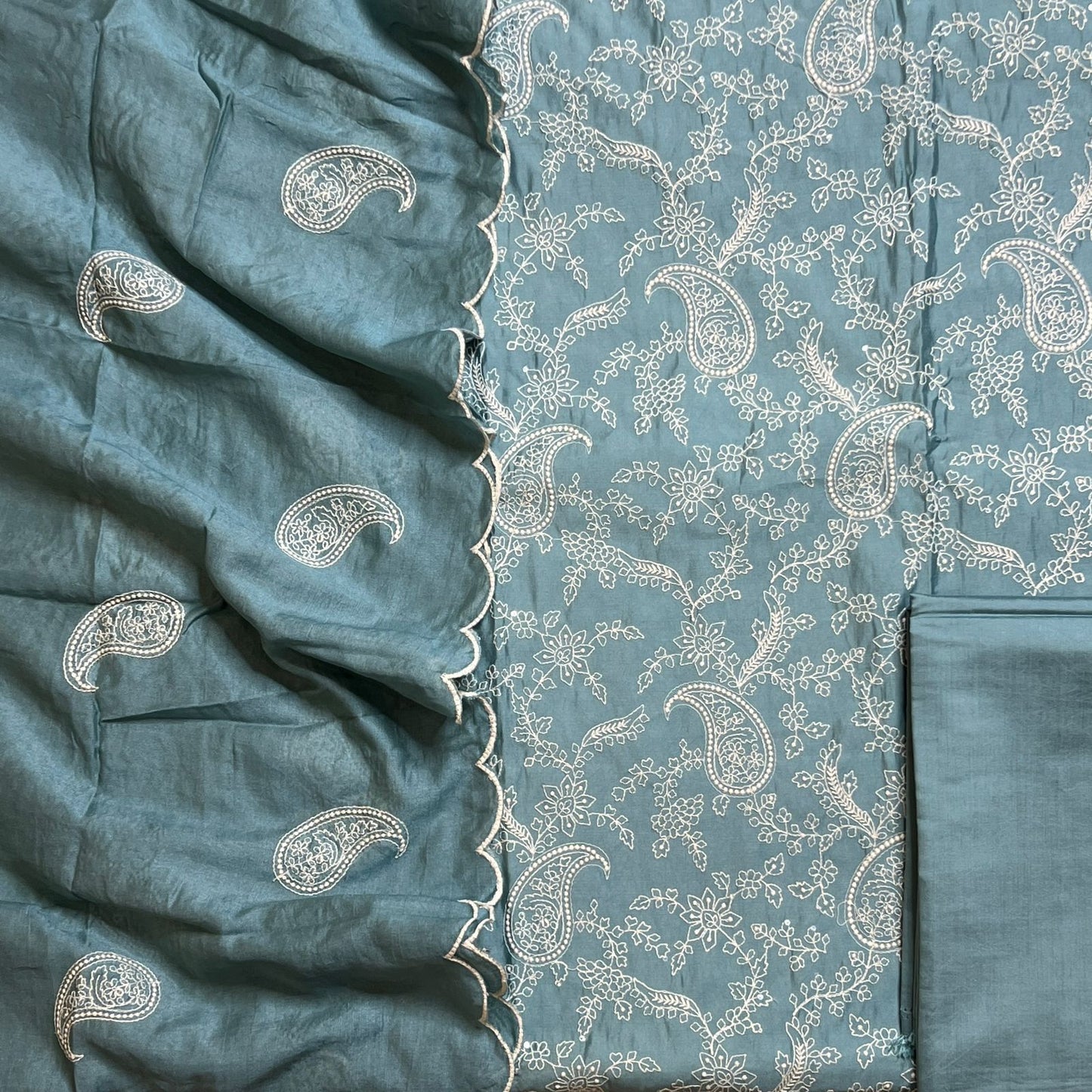 CHANDERI SILK THREE PIECE SET