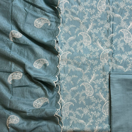 CHANDERI SILK THREE PIECE SET