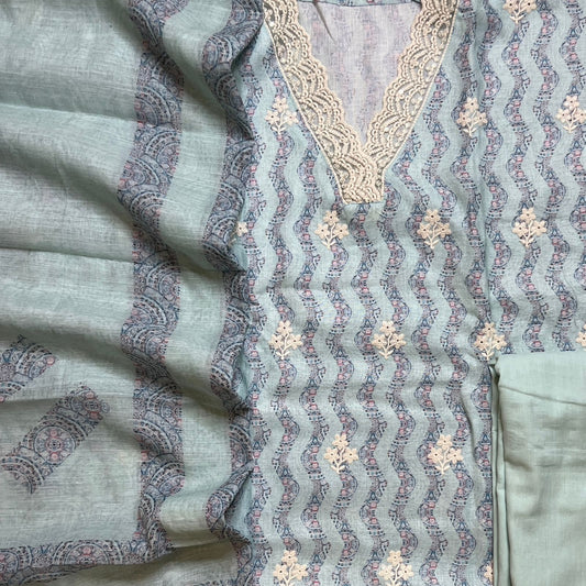 SEMI LINEN THREE PIECE SET