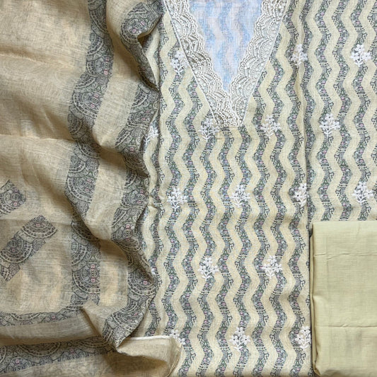 SEMI LINEN THREE PIECE SET