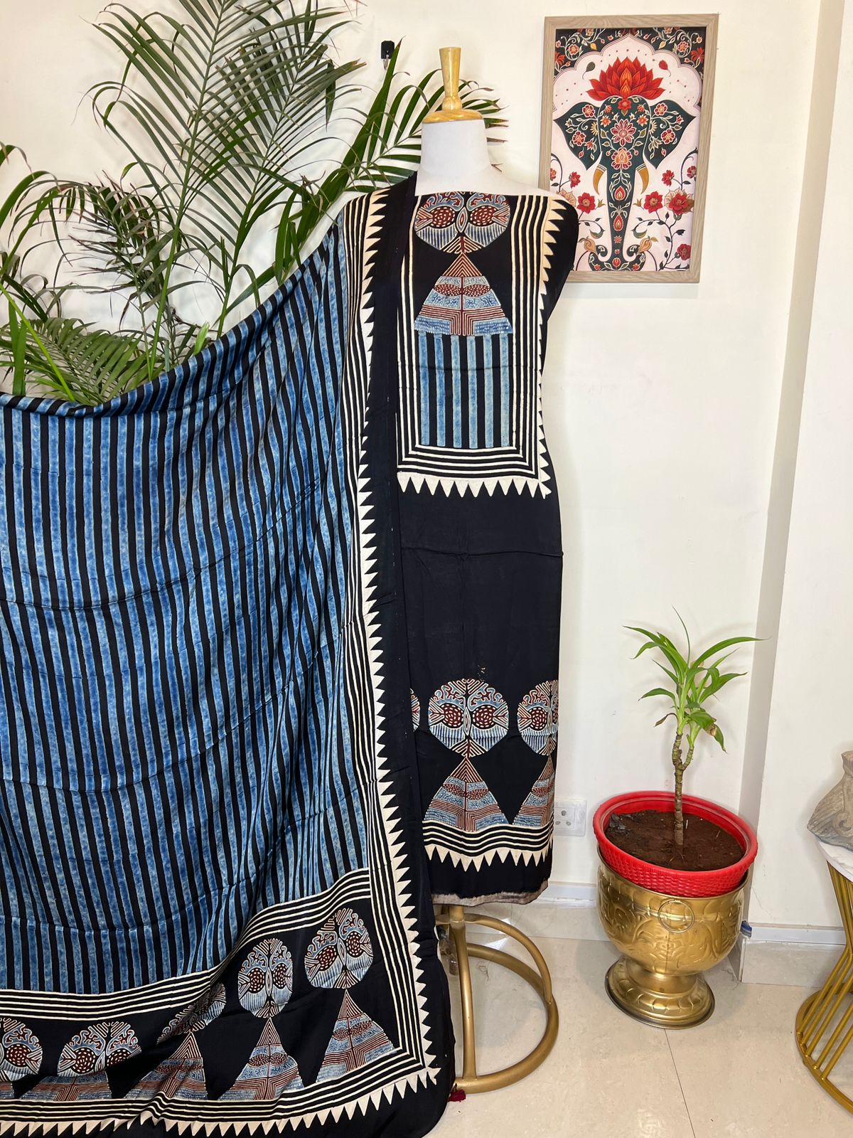 AJRAKH MODAL SILK SUIT