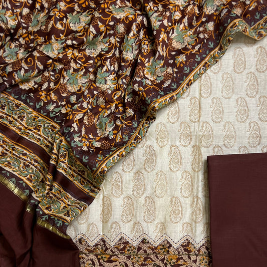 CHANDERI SILK THREE PIECE SET