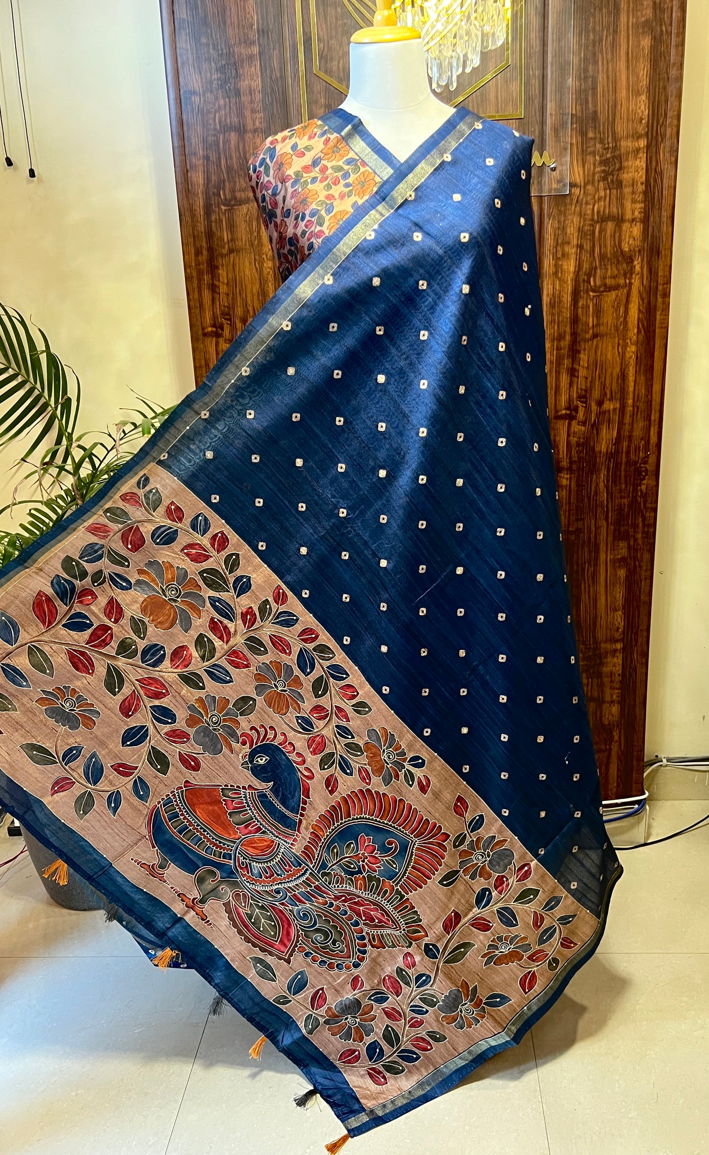 SEMI TUSSER BANDHANI SAREE