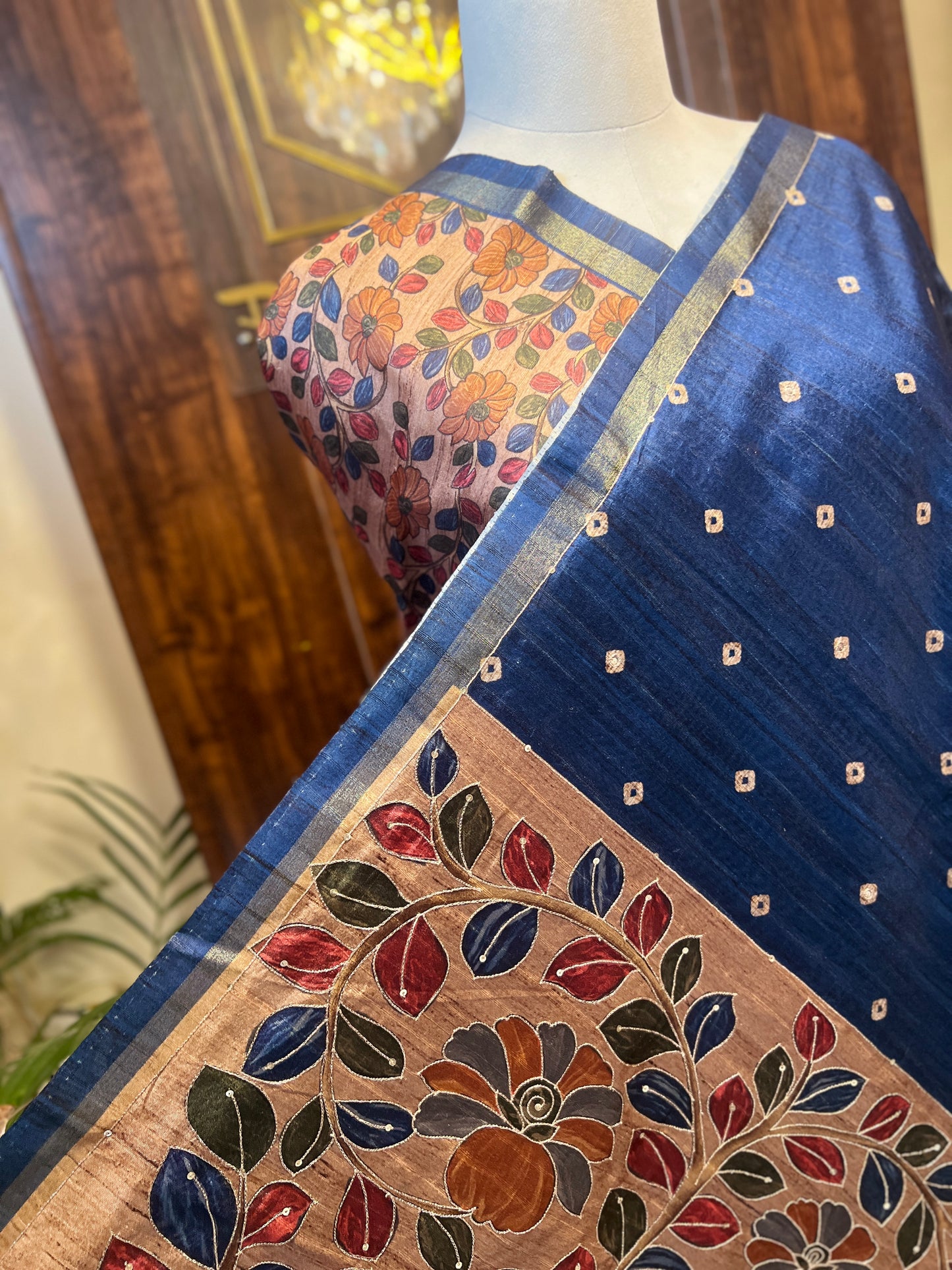 SEMI TUSSER BANDHANI SAREE