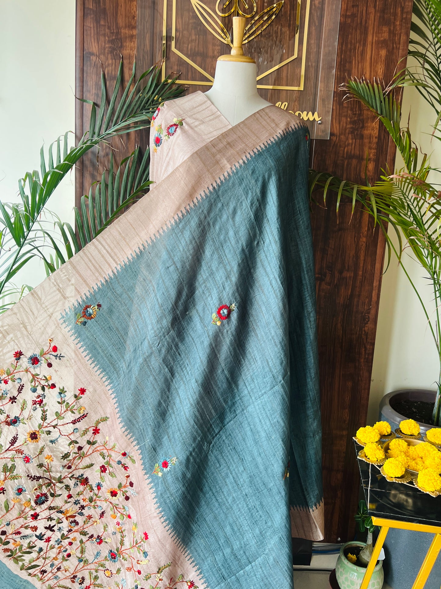 SEMI TUSSER SAREE (PH4389)