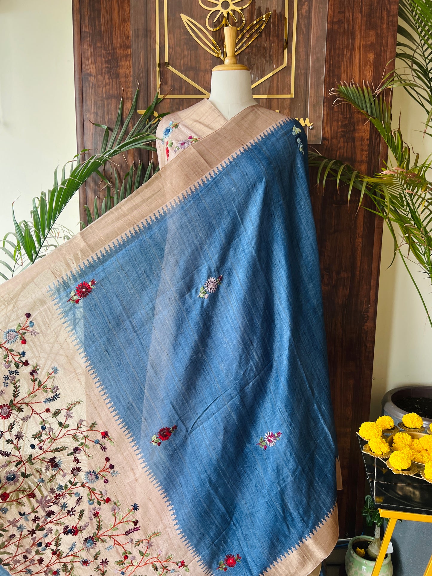 SEMI TUSSER SAREE (PH4392)