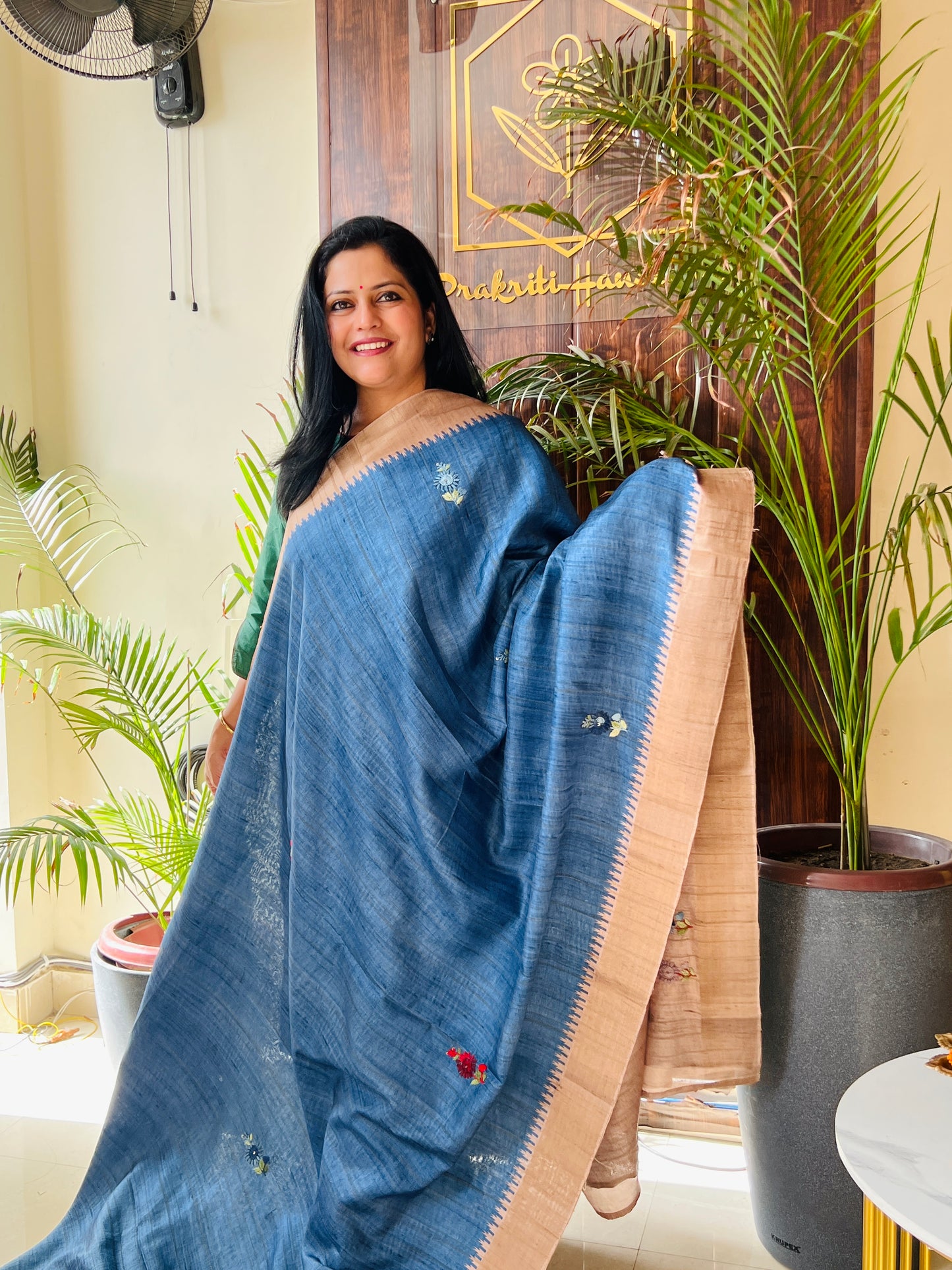 SEMI TUSSER SAREE (PH4392)