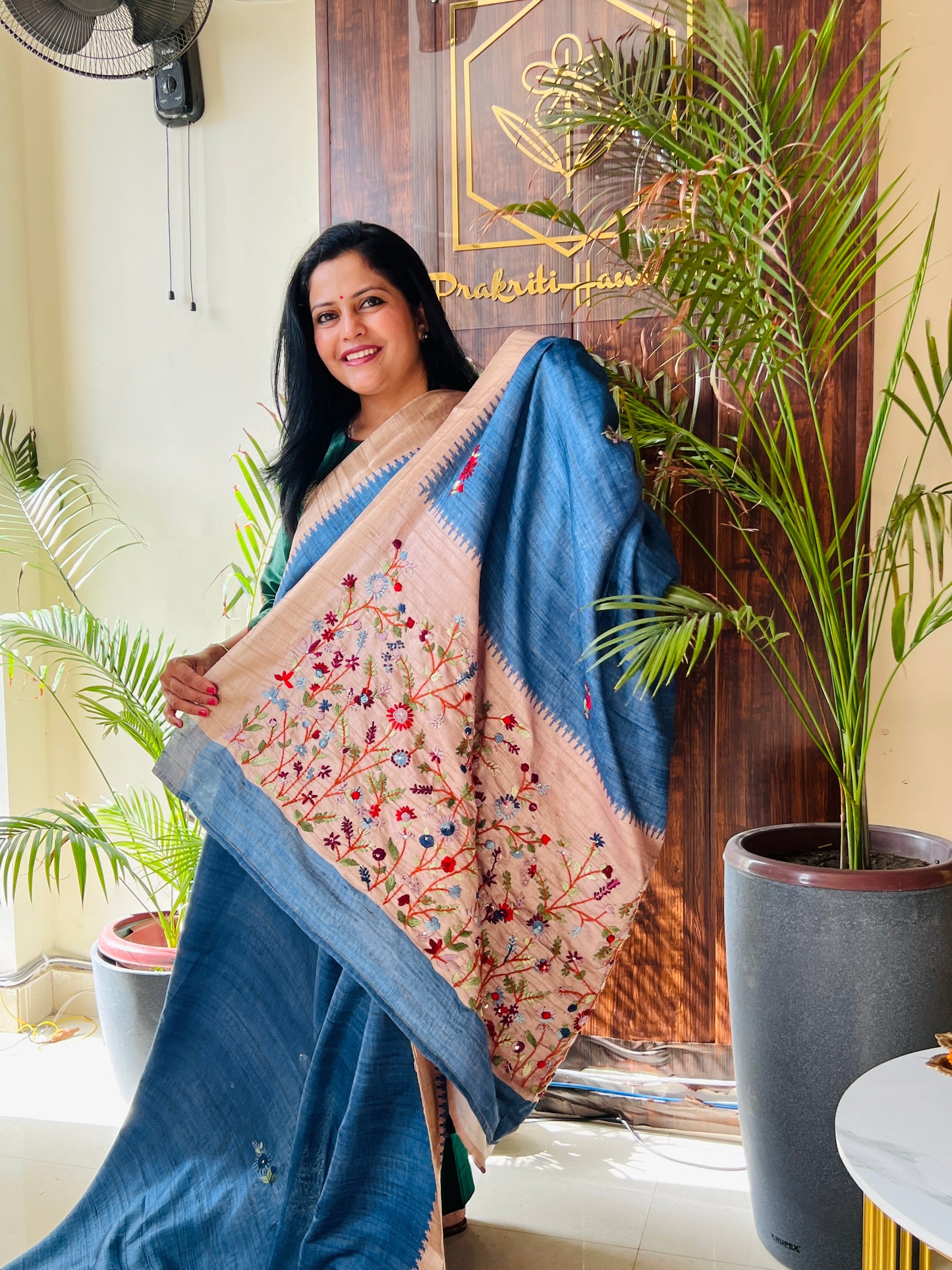 SEMI TUSSER SAREE (PH4392)