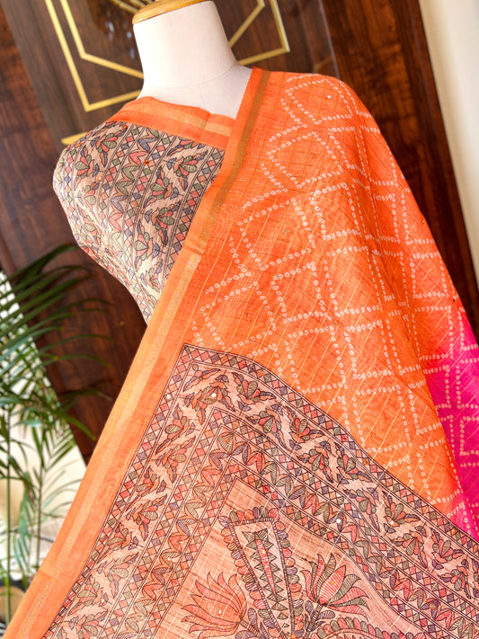 ART SILK MADHUBANI SAREE