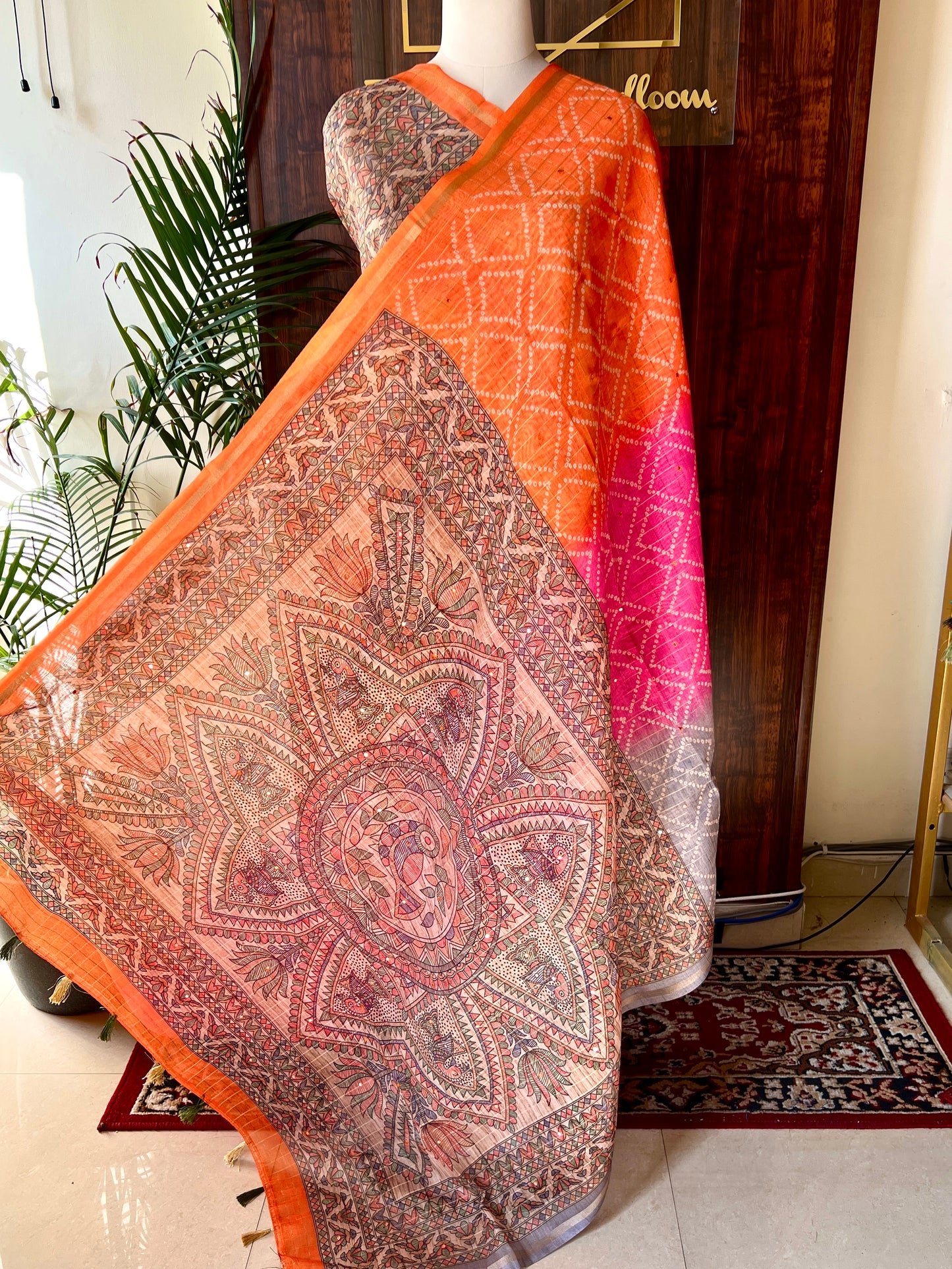 ART SILK MADHUBANI SAREE