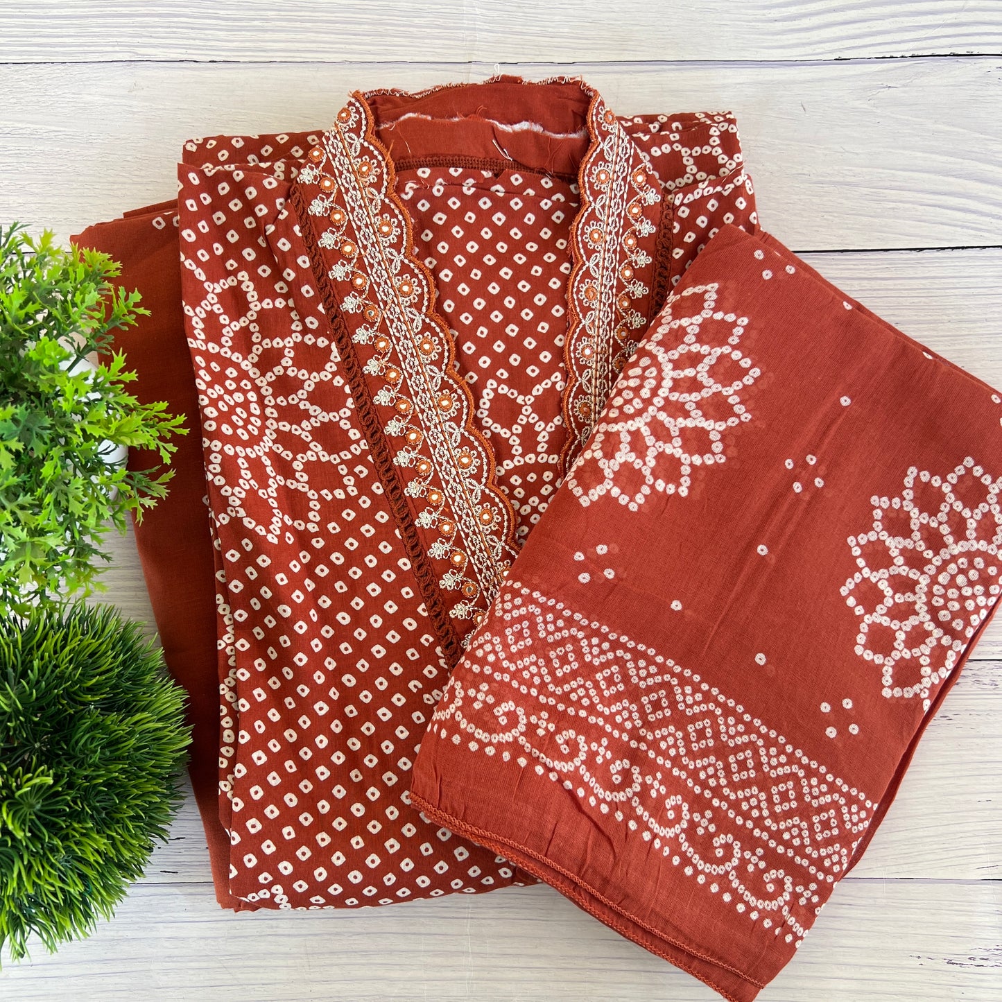 COTTON BANDHANI SUITS