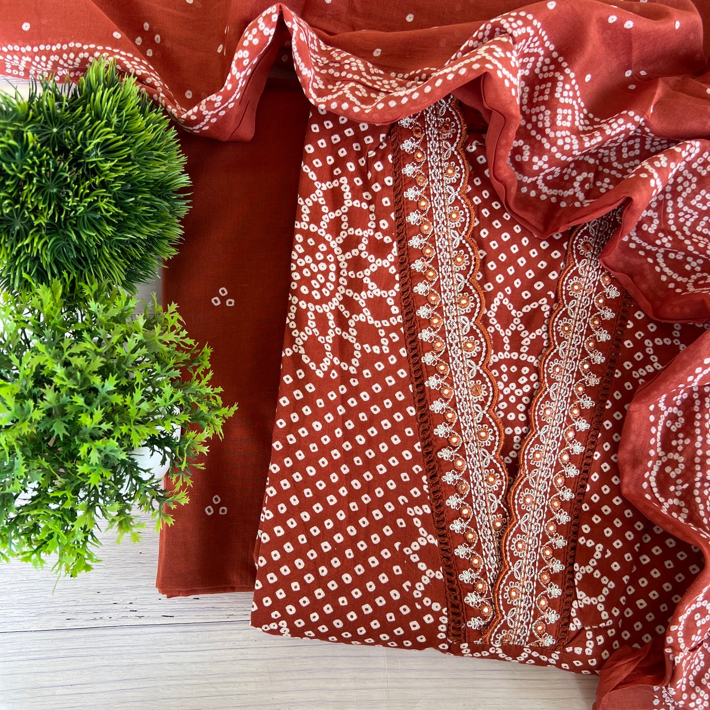 COTTON BANDHANI SUITS