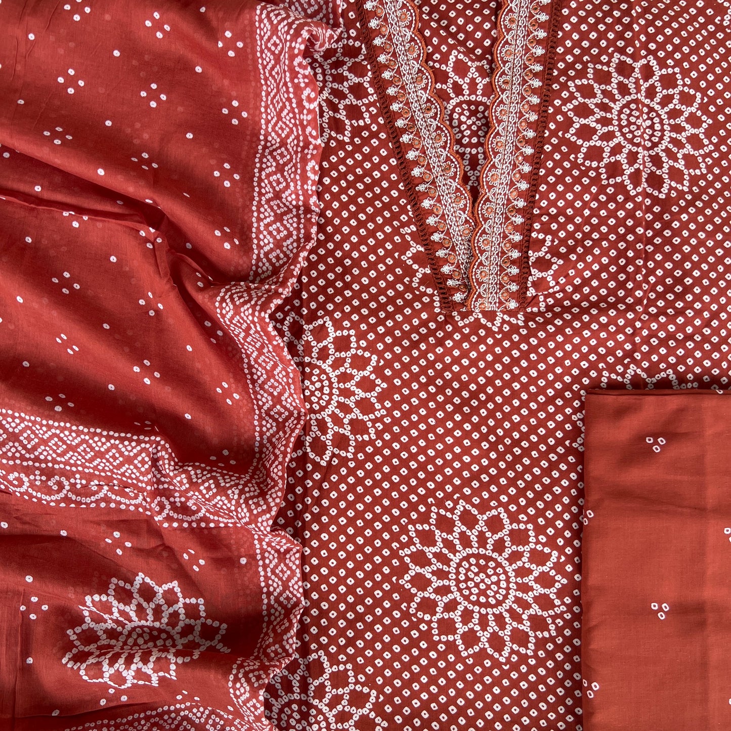 COTTON BANDHANI SUITS