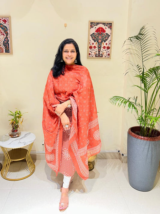 COTTON BANDHANI SUITS