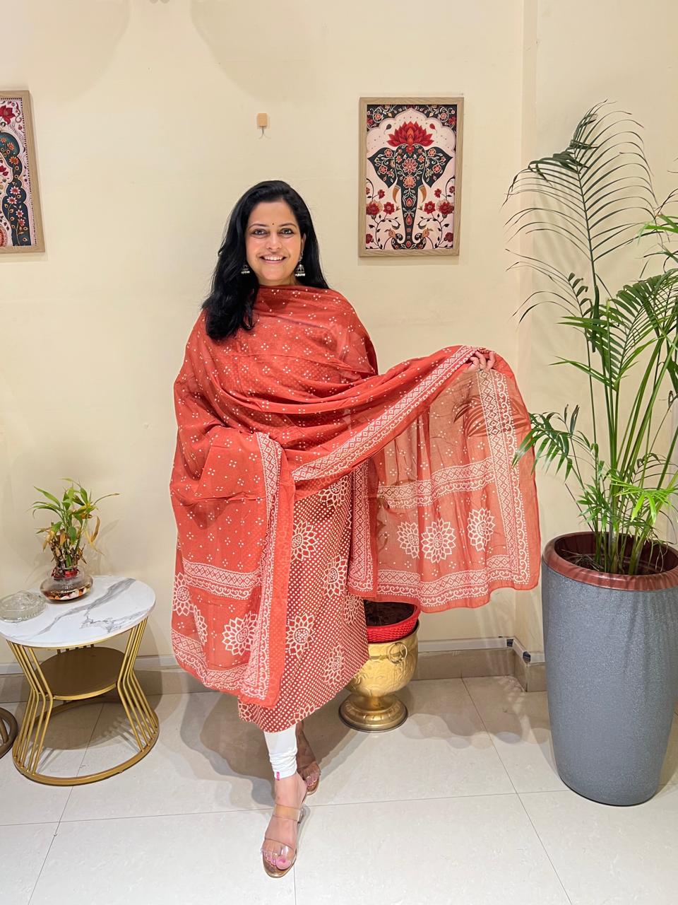 COTTON BANDHANI SUITS