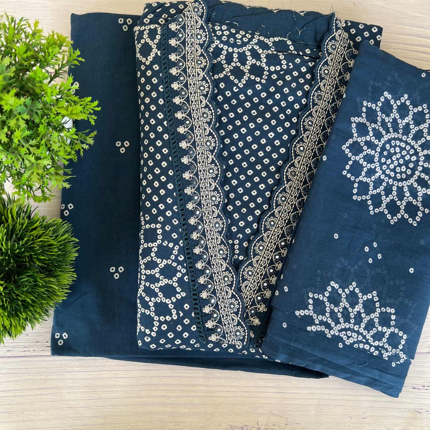 COTTON BANDHANI SUITS