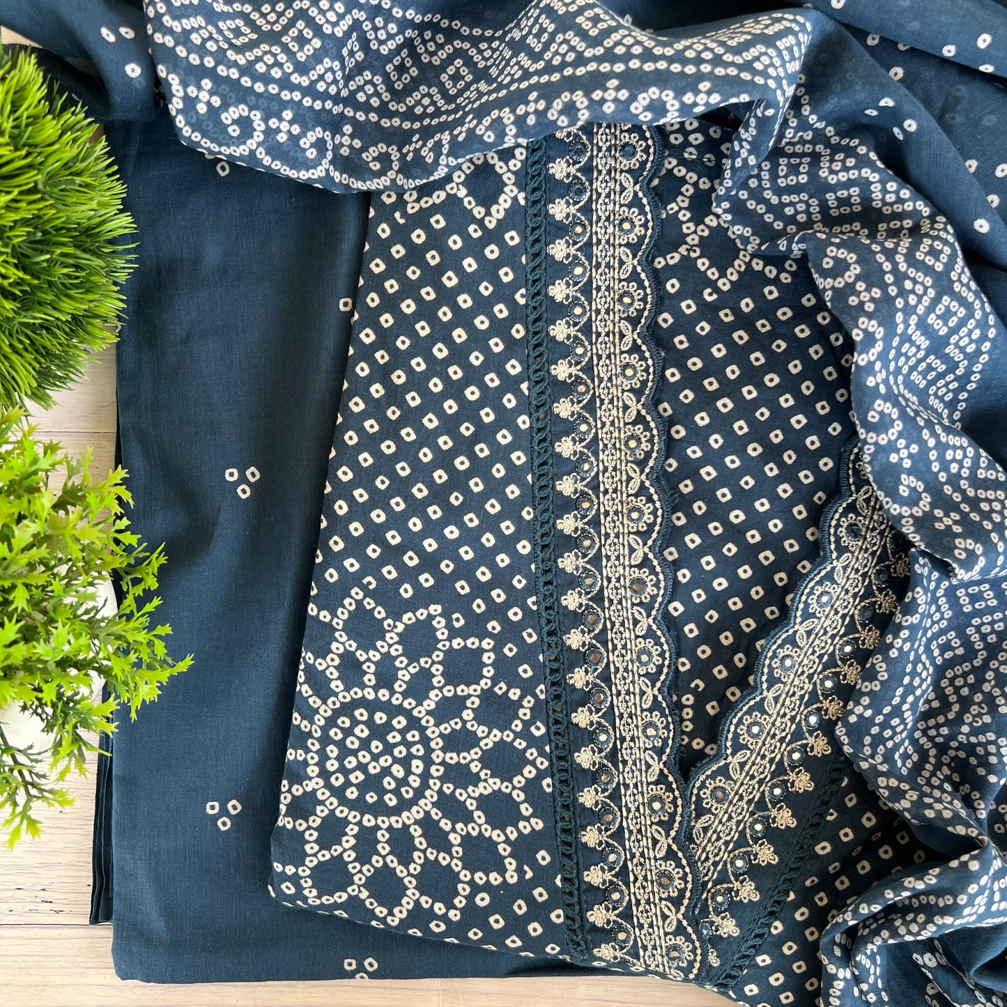 COTTON BANDHANI SUITS