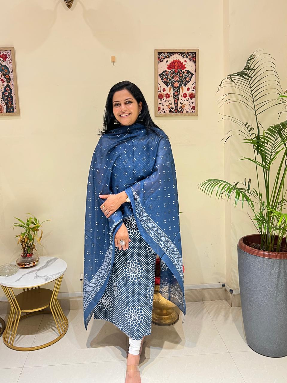 COTTON BANDHANI SUITS