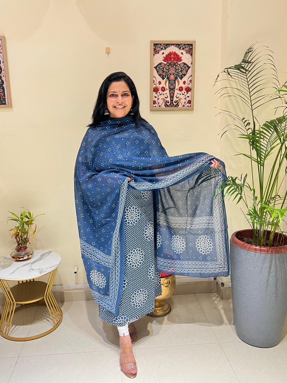 COTTON BANDHANI SUITS