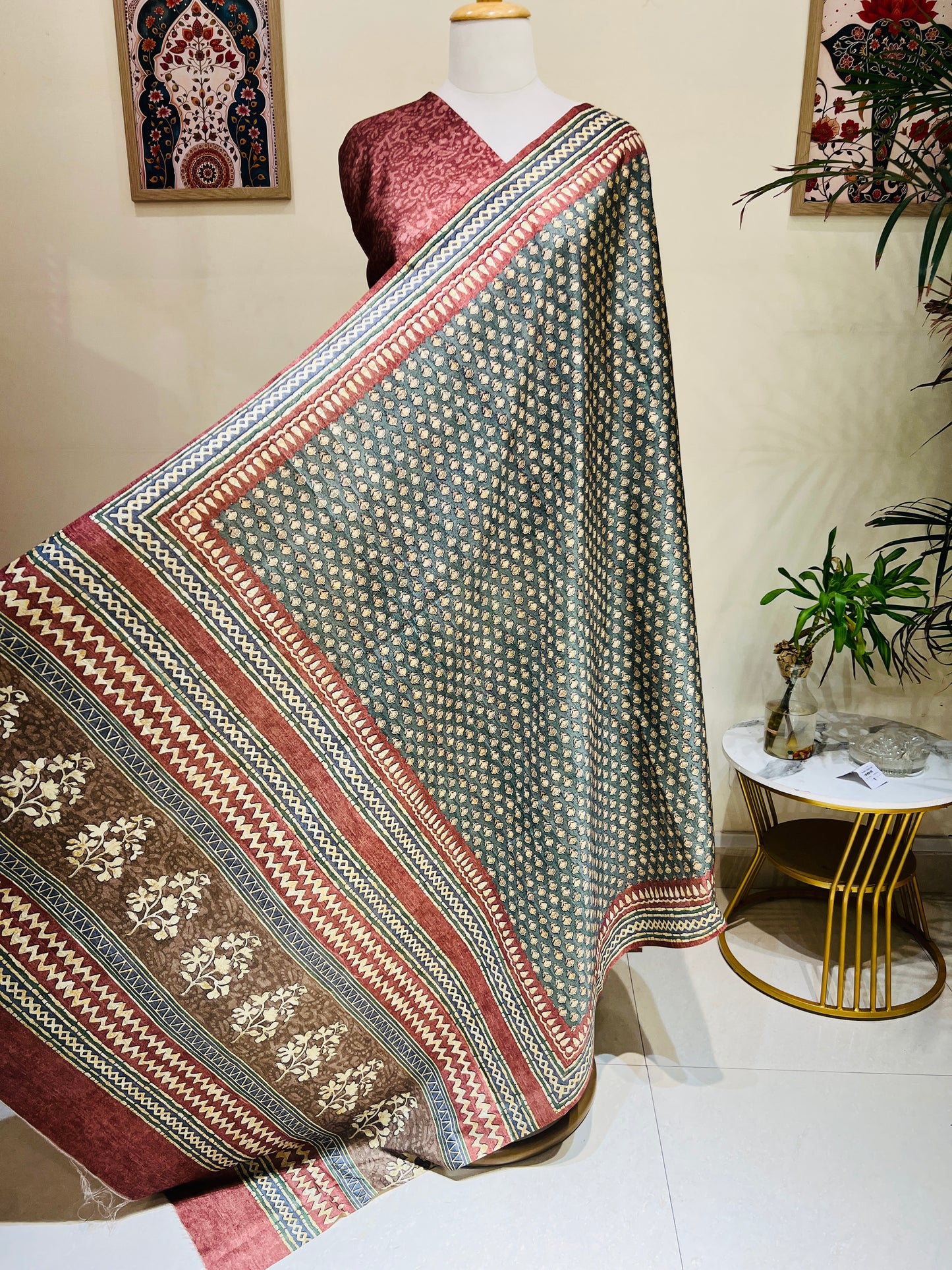 SEMI TUSSER SAREE (PH4453)