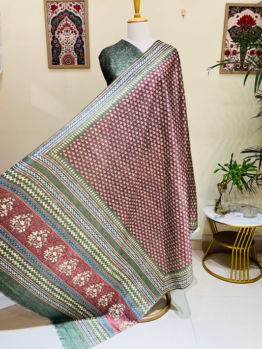 SEMI TUSSER SAREE (PH4455)