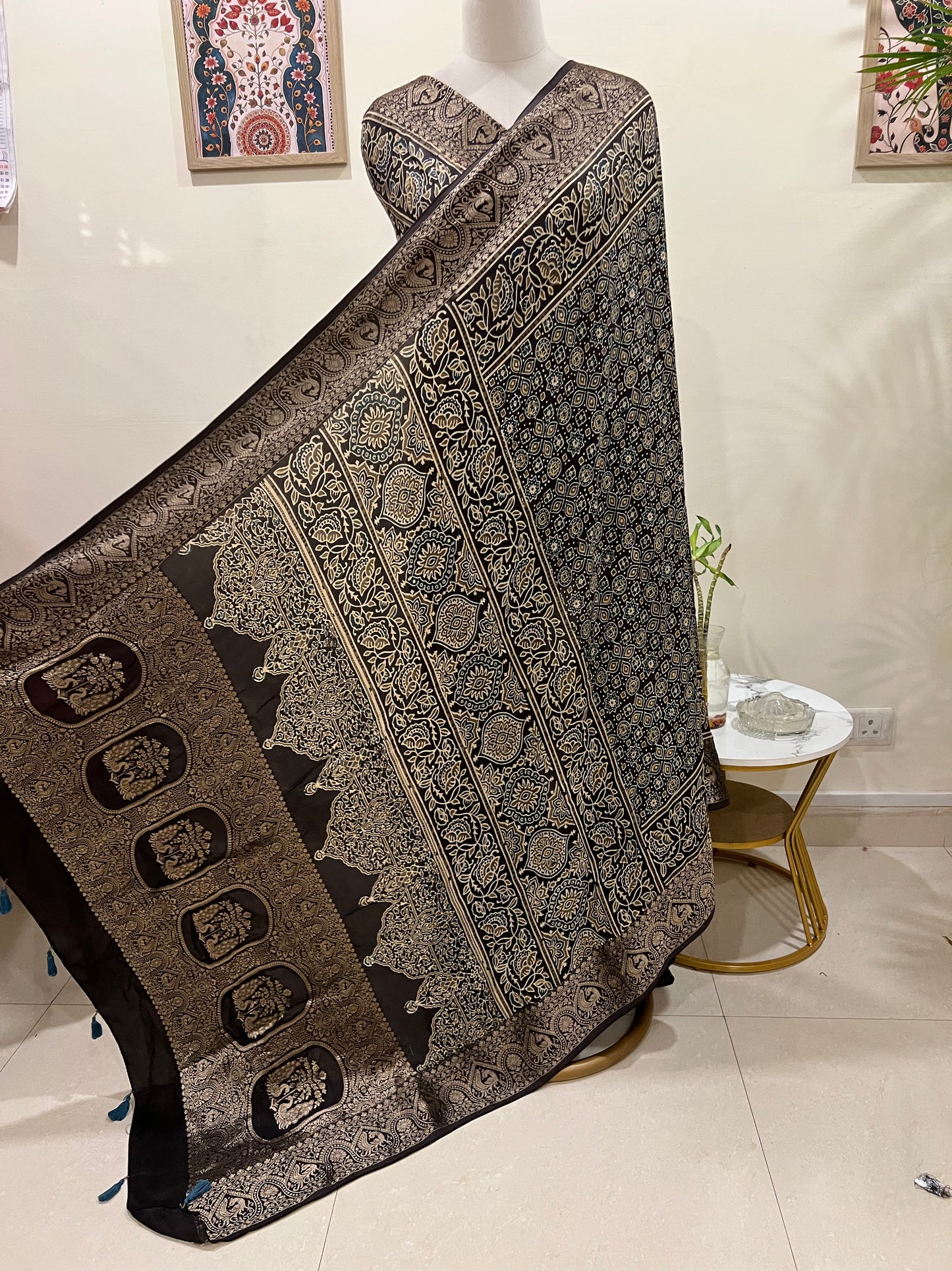 AJRAKH DOLA SILK SAREE (PH4477)